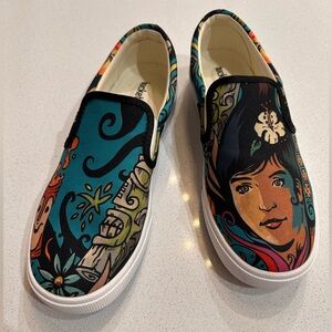 Tiki themed shoes featuring Wahine Tiki Bob